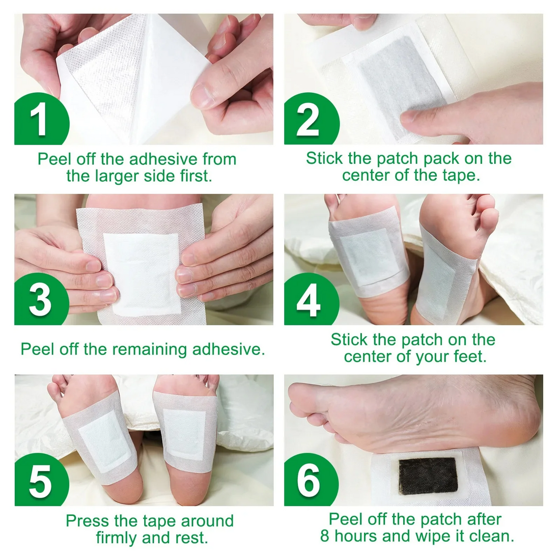 Patches Natural Wormwood Foot Pads Reliefing Stress Deep Cleaning 10pc