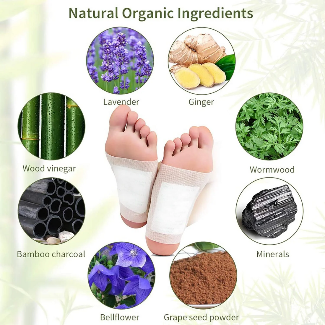 Patches Natural Wormwood Foot Pads Reliefing Stress Deep Cleaning 10pc
